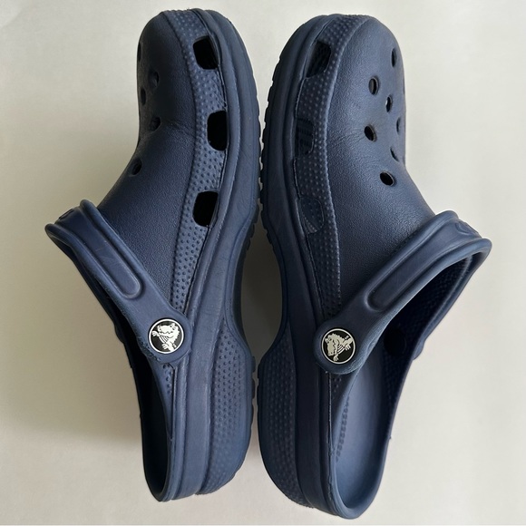 CROCS navy blue Clogs Waterproof Slip On water Shoes flip back strap W7 M5 - Picture 8 of 13